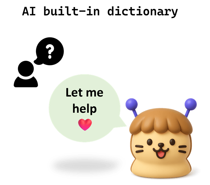 AI Dictionary for In-Dialog Lookup - AI language learning feature for expats and international students
